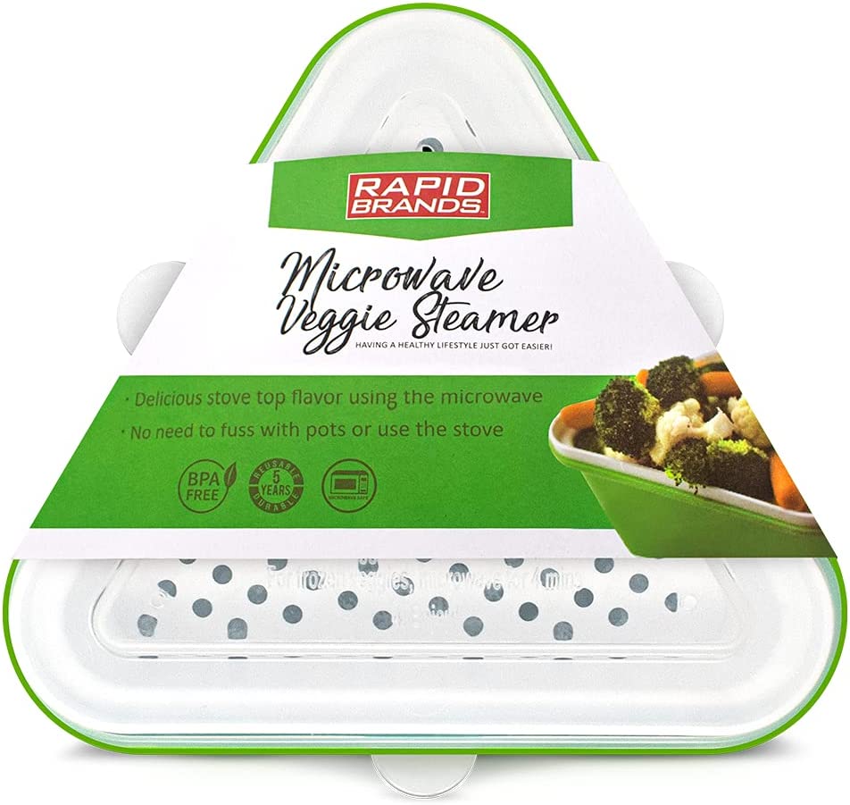 Rapid Veggie Steamer | Microwave Fresh & Frozen Vegetables in Less Than 4 Minutes | Perfect for Dorm, Small Kitchen, or Office | Dishwasher-Safe,…