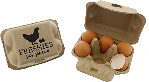Rural365 Chicken Egg Cartons – Biodegradable Egg Carton 6 Cell Egg Holders, Farm Freshies Empty Egg Cartons, 20 Pack