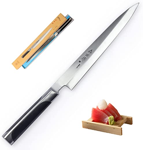 Sashimi Knife- 9.5 inch(240mm), Sushi Knife Superior Carbon Steel, Japanese Chef Knife with Ergonomic Handle, Professional Yanagiba Knife for Fish…
