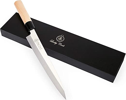 Sashimi Sushi Knife 10 Inch – Perfect Knife For Cutting Sushi & Sashimi, Fish Filleting & Slicing – Very Sharp Stainless Steel Blade & Traditional…