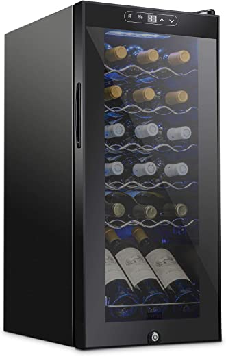SCHMECKE 18 Bottle Compressor Wine Cooler Refrigerator w/Lock – Large Freestanding Wine Cellar – 41f-64f Digital Temperature Control Wine Fridge…