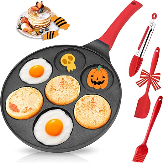 Silver Dollar Pancake Pan for Kids, Nonstick Egg Cooker Frying Pan Breakfast Mini Pancakes Maker Pancake Griddle Pan Grill Pan for Pancakes Crepe…
