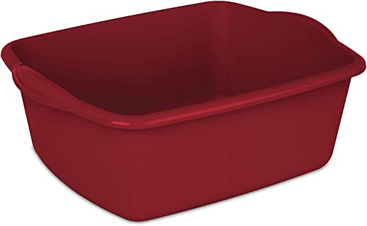Sterilite 12QT RED Sterlite 12 Quart Dishpan Basin, 1 Pack