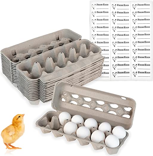Stock Your Home View Style Egg Cartons (15 Pack) One Dozen Egg Cartons with Display Windows for Viewing Eggs – Holds 180 Total Eggs – Eco-Friendly…