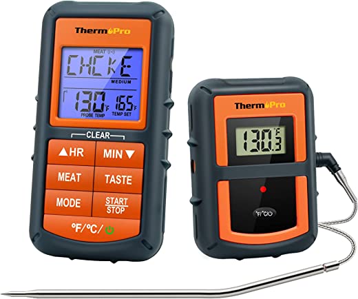 ThermoPro TP07S Wireless Meat Thermometer for Cooking, Digital Grill Thermometer with Temperature Probe, Smart LCD Screen BBQ Thermometer for…