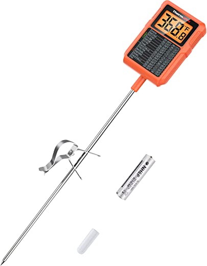 ThermoPro TP510 Waterproof Digital Candy Thermometer with Pot Clip, 8″ Long Probe Instant Read Food Cooking Meat Thermometer for Grilling Smoker…