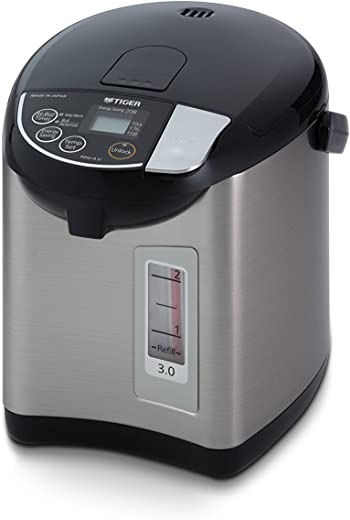 Tiger PDU-A30U-K Electric Water Boiler and Warmer, Stainless Black, 3.0-Liter