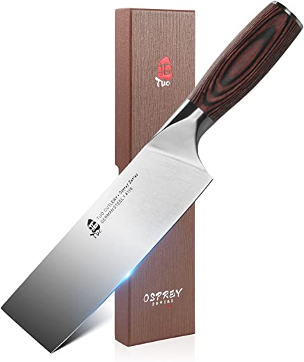 TUO Nakiri Knife 6.5 inch – Vegetable Cleaver Knife Asian Usuba Knife Asian Chef Knife – German HC Stainless Steel – Ergonomic Pakkawood Handle -…