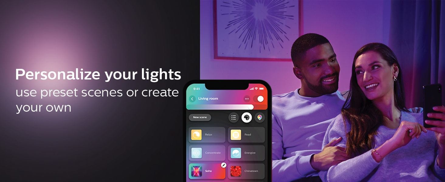 Philips Hue;smart lighting;smart home;A19;lamps;overhead bulb;app controlled;16 millions colors;LED