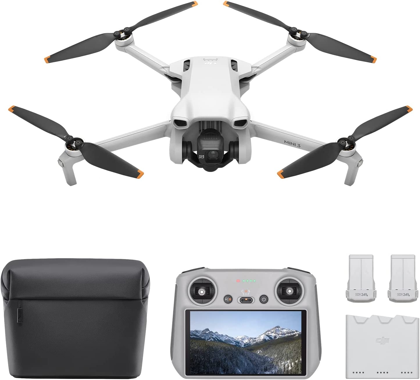 DJI Mini 3 – Lightweight and foldable mini camera drone with 4K HDR video, 38 min flight time, real vertical shots and