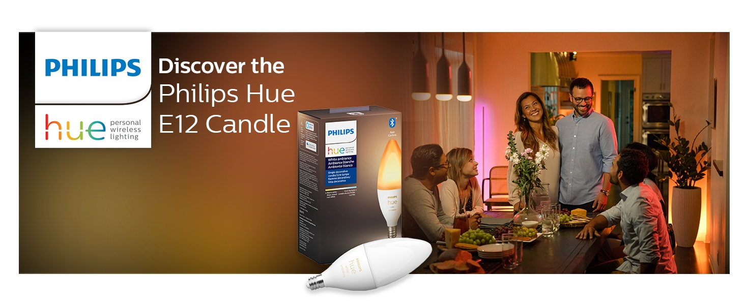Philips;Hue;Candle;E12;LED;smart lighting;smart home;app controlled;white ambiance;lamps;bluetooth