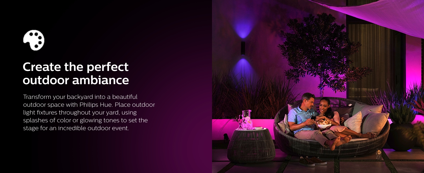 Philips;Hue;smart lighting;outdoor;LED;color;security;ambiance;smart home;voice controlled;app 