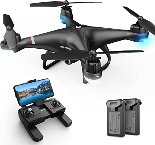 Holy Stone GPS Drone with 1080P HD Camera FPV Live Video for Adults and Kids, Quadcopter HS110G Upgraded Version, 2 Batteries, Altitude Hold,…