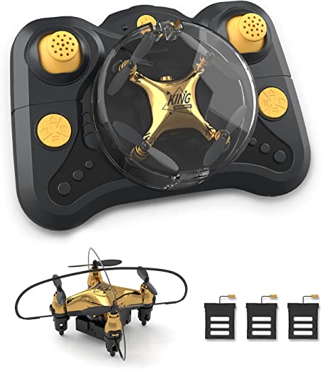 Holyton HT02 Golden Mini Drone for Adult Beginners and Kids, Portable RC Quadcopter with Auto Hovering, 3D Flip, 3 Speed Modes, Headless Mode and 3…