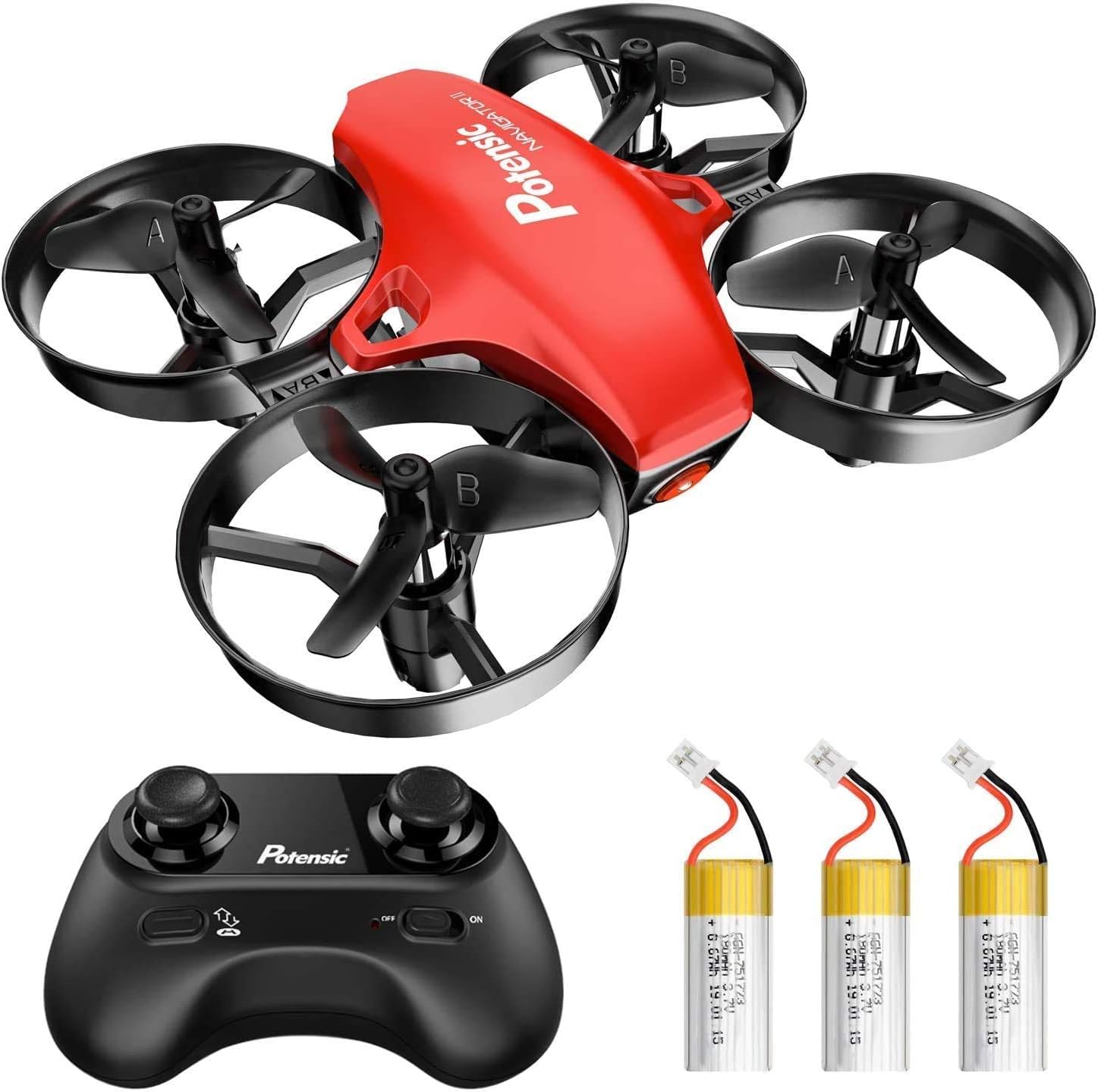 Potensic Mini Drone for Children and Beginners with 3 Batteries, RC Quadcopter, Mini Drone with Altitude Hold Mode, One Button Start / Landing,…