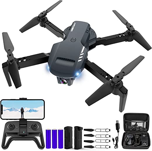 RADCLO Mini Drone with Camera – 1080P HD FPV Foldable Drone with Carrying Case, 2 Batteries, 90° Adjustable Lens, One Key Take Off/Land, Altitude…