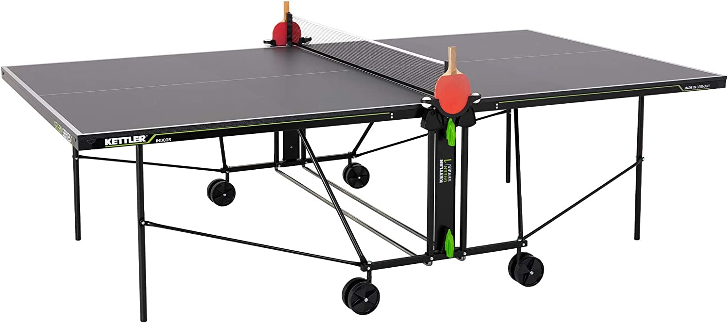 Kettler K1 Indoor Table Tennis Table, Tournament Dimensions, Solid 16 mm Wooden Panel, 5x Directly Painted, Foldable,