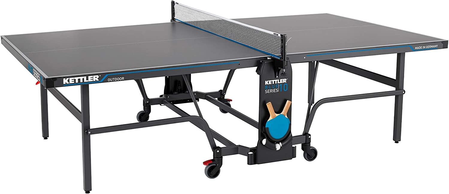 KETTLER K10 Outdoor Professional Table Tennis Table, Premium Quality, Robust 6 mm Melamine Resin Board, Scratch-Resistant