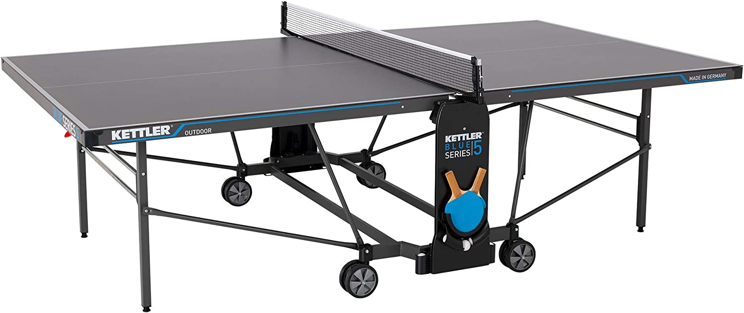 Kettler K5 Outdoor Professional Table Tennis Table, Tournament Quality, Robust, 5 mm Melamine Resin Plate with Scratch-Resistant