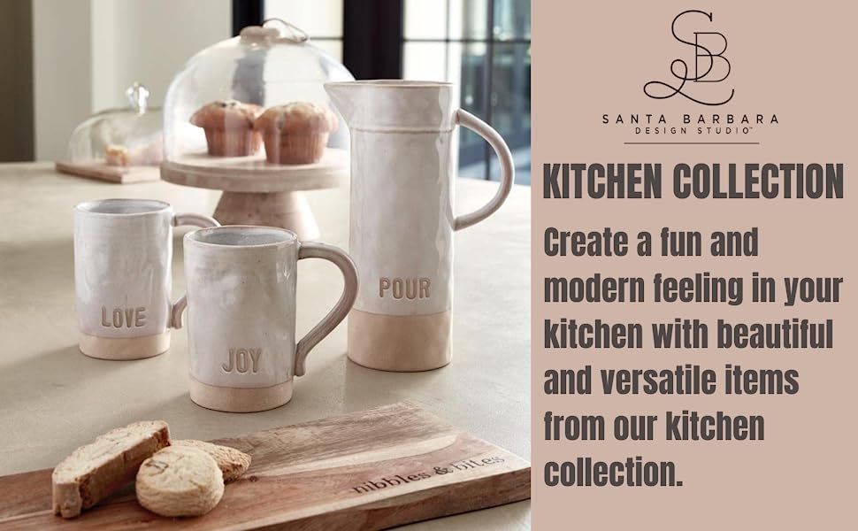 santa barbara design studio kitchen collection a countertop with snacks baked goods and mugs 