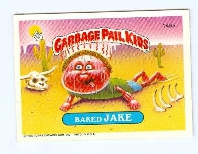 Garbage Pail Kids sticker trading card 1986 Topps 146a Baked Jake   price checker   price checker Description Gallery Reviews