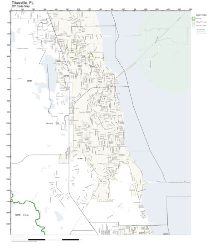 ZIP Code Wall Map of Titusville, FL ZIP Code Map Not Laminated   price checker   price checker Description Gallery Reviews