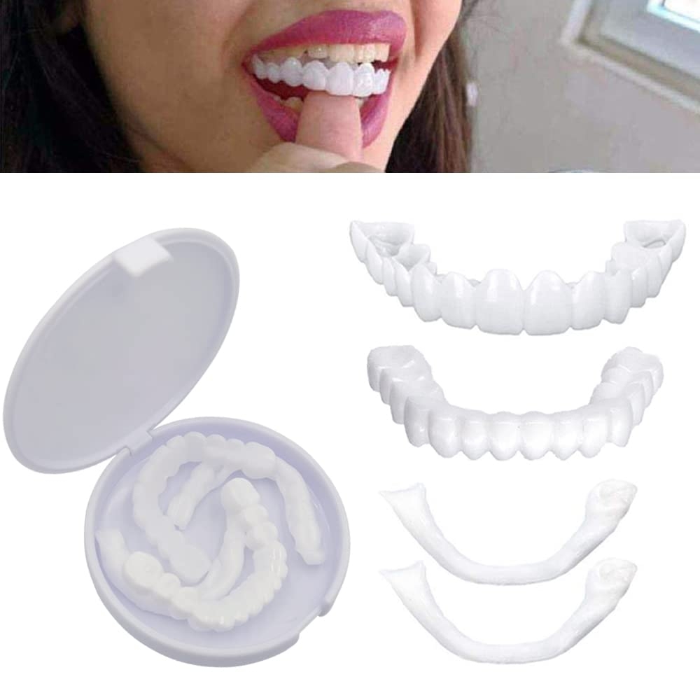 Top and Bottom Fake Teeth Cover the Broken and Missing Tooth Snap on Instant & Confidence Smile   price checker   price