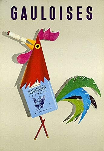 SIGNCHAT Gauloises Chicken Hen Cock Cigarette Smoke Poster Wall Art Decoration Metal Plaque Poster Metal Sign 8X12 inches  
