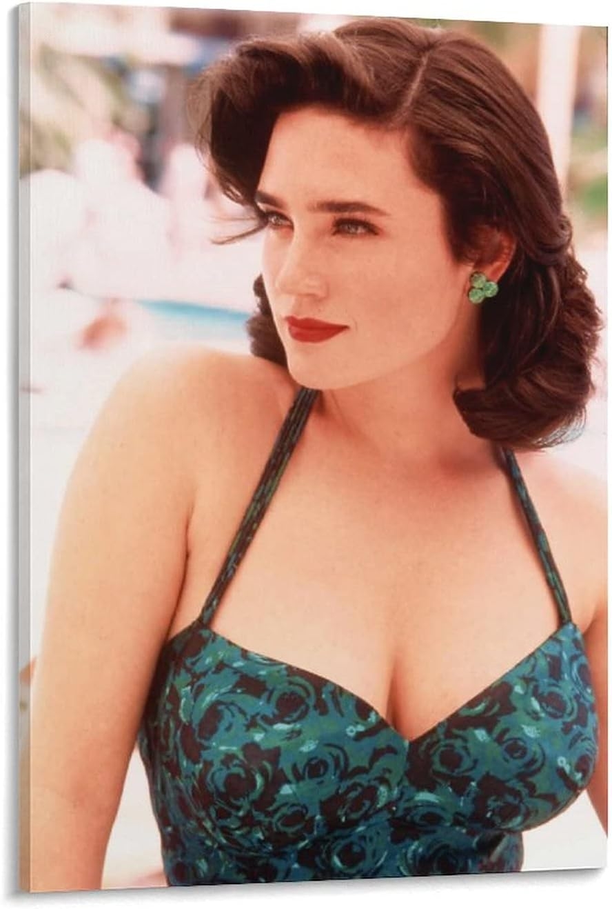 GuangYing Sexy Poster Jennifer Connelly Celebrities with Big Natural Boobs Wall Art Canvas Painting Poster Print for Bedroom