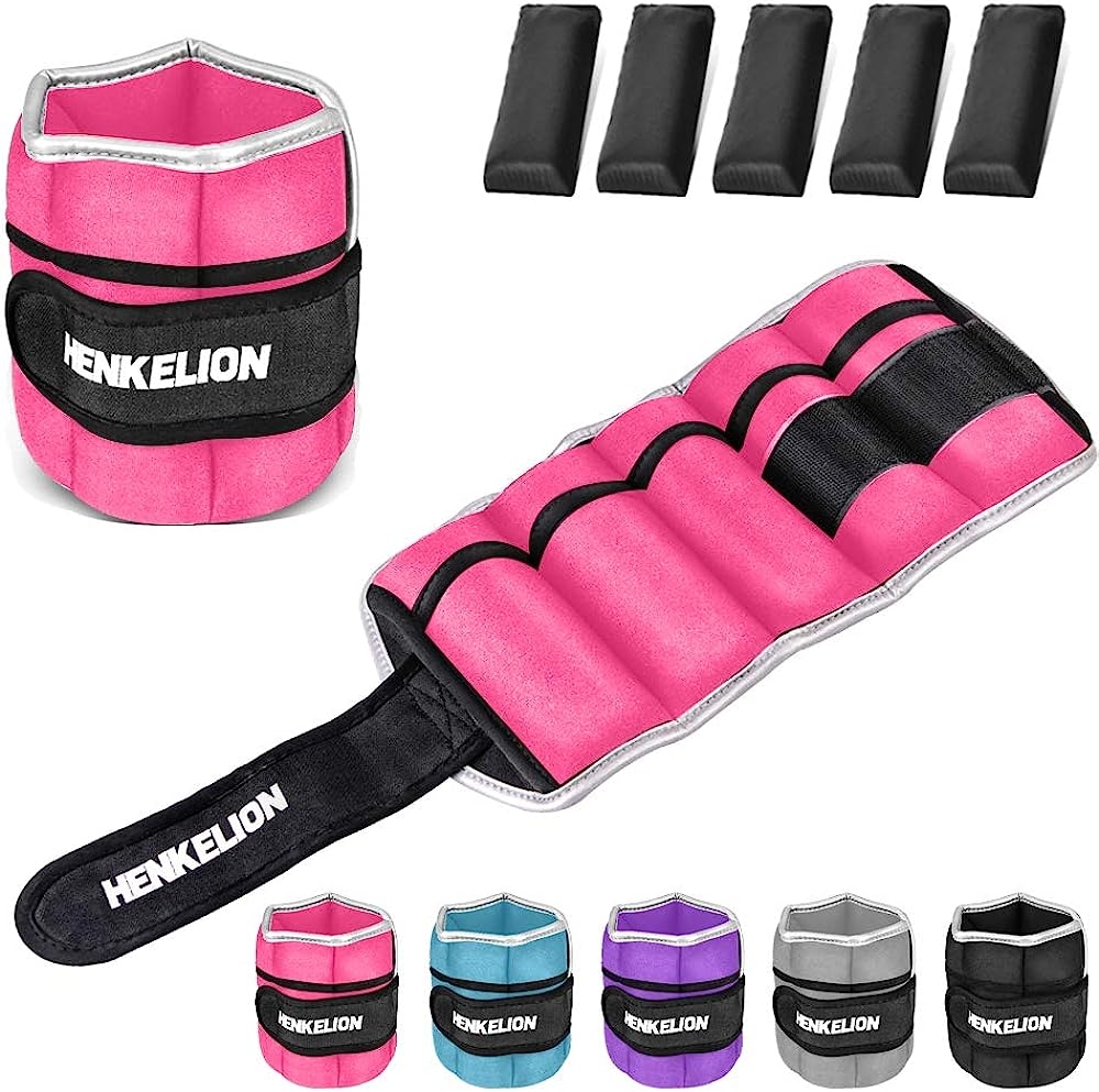 Henkelion 1 Pair 2 3 5 10 Lbs Adjustable Ankle Weights For Women Men Kids, Strength Training Wrist And Ankle Weights Sets For