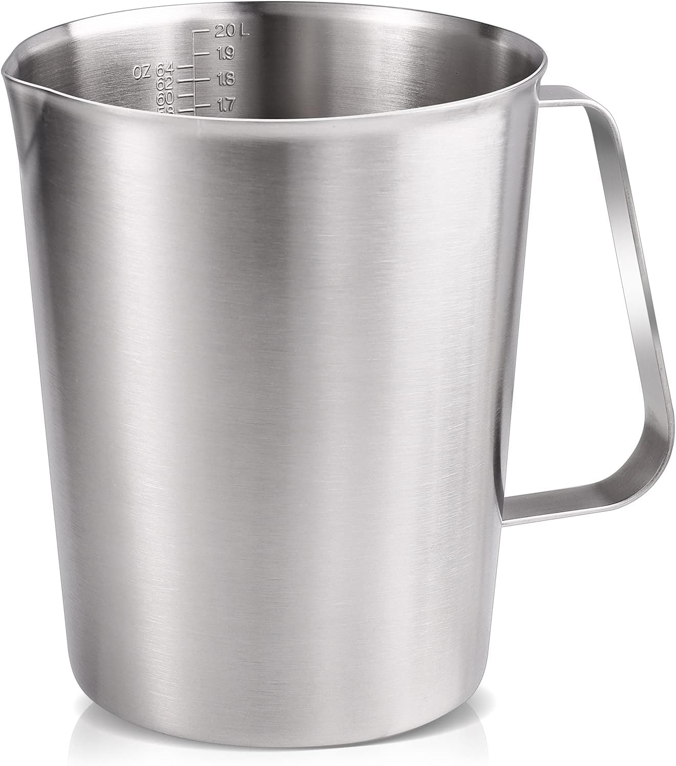 Stainless Measuring Cup (2000ML), KSENDALO 8 Cup Stainless Measuring Cup, Stainless Pitcher with Marking with Handle, 64 Ounces