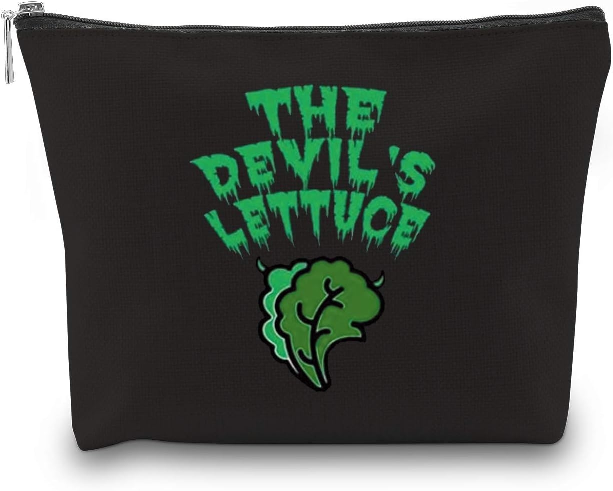 WCGXKO Funny Weed Lover Gift Devils Lettuce Weed Bag Stoner Gift Humor Cosmetic Toiletry Bag (DEVILS LETTUCE)   price checker