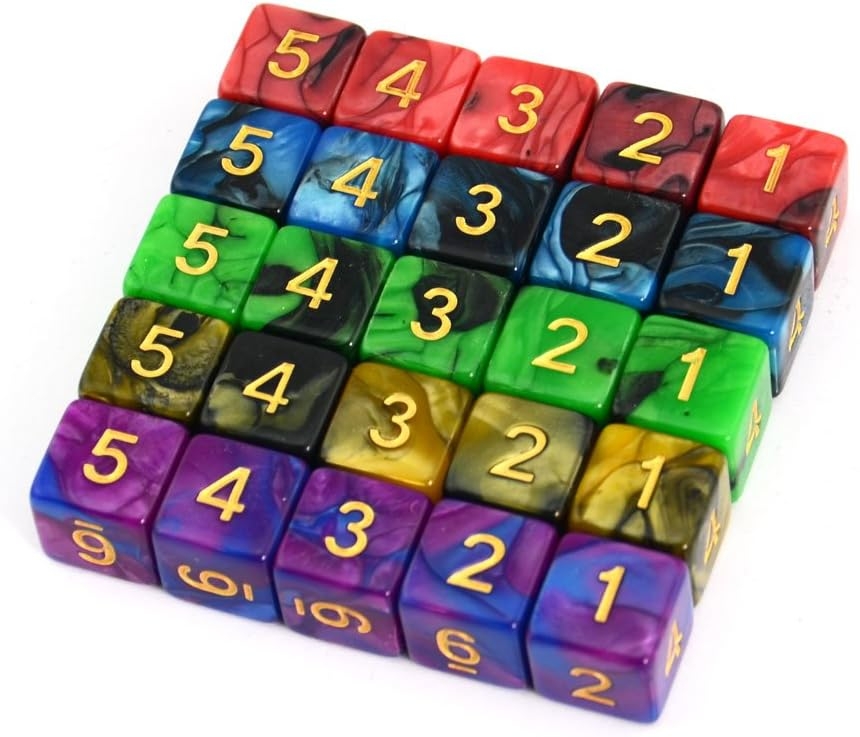 SmartDealsPro D6 Six Sides 16mm Two Color Dice for DND MTG PRG Wow Table Game (Color 4)   price checker   price checker