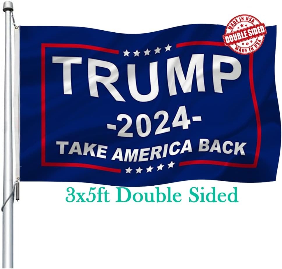 Bandera de Trump 2024 de doble cara 3 x 5 para exteriores – Bandera de Donald Trump Take America Back Banderas Banner de
