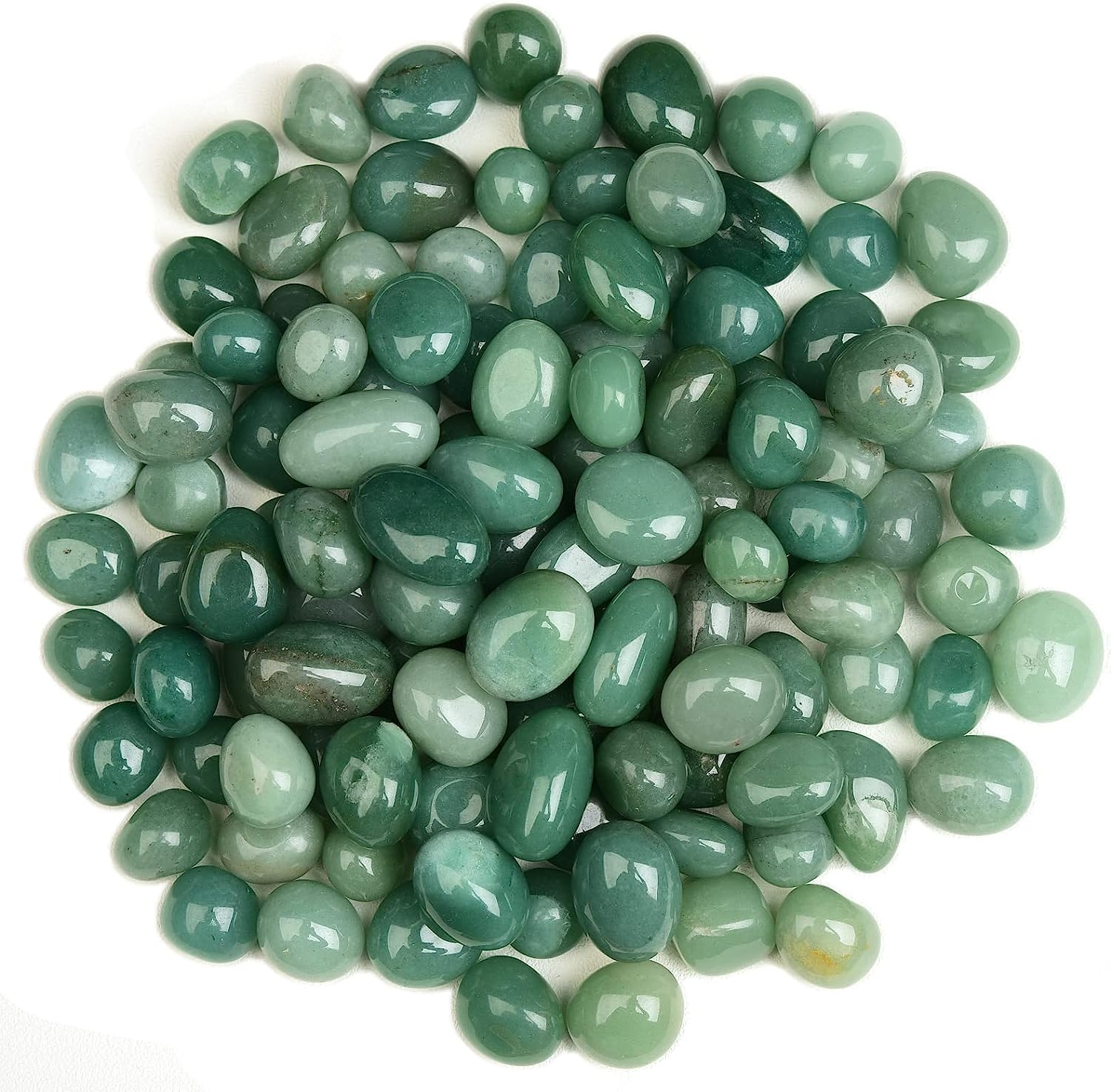 Ainuosen 1LB Natural Polished Tumbled Blue Aventurine Healing Crystals Stones 0.8-1.2 inch,Decorative Plant Rocks,Marbles for