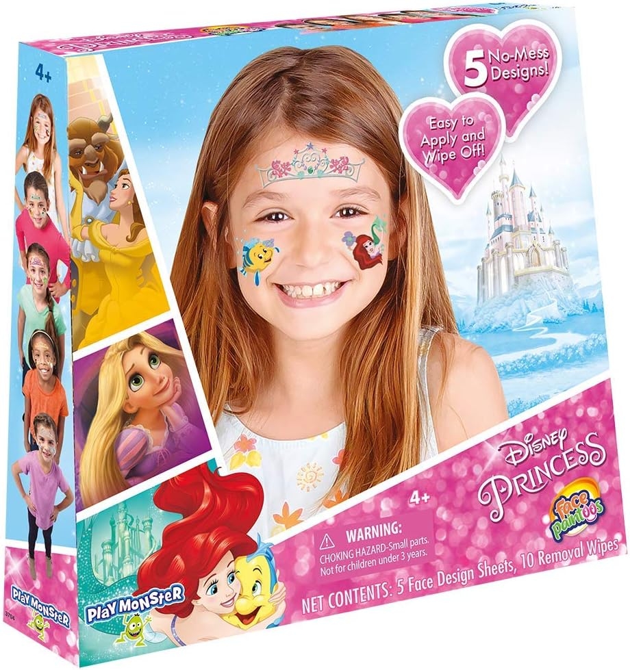Face Paintoos — Disney Pricess — Face Design for Face Paint Alternative — for Kids Ages 4+   price checker   price