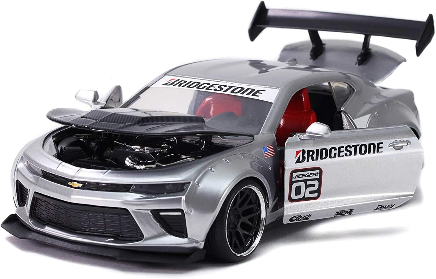 Jada Toys Bigtime Muscle 1:24 2016 Chevy Camaro SS Widebody Die-cast Car Silver, Toys for Kids and Adults   price checker  