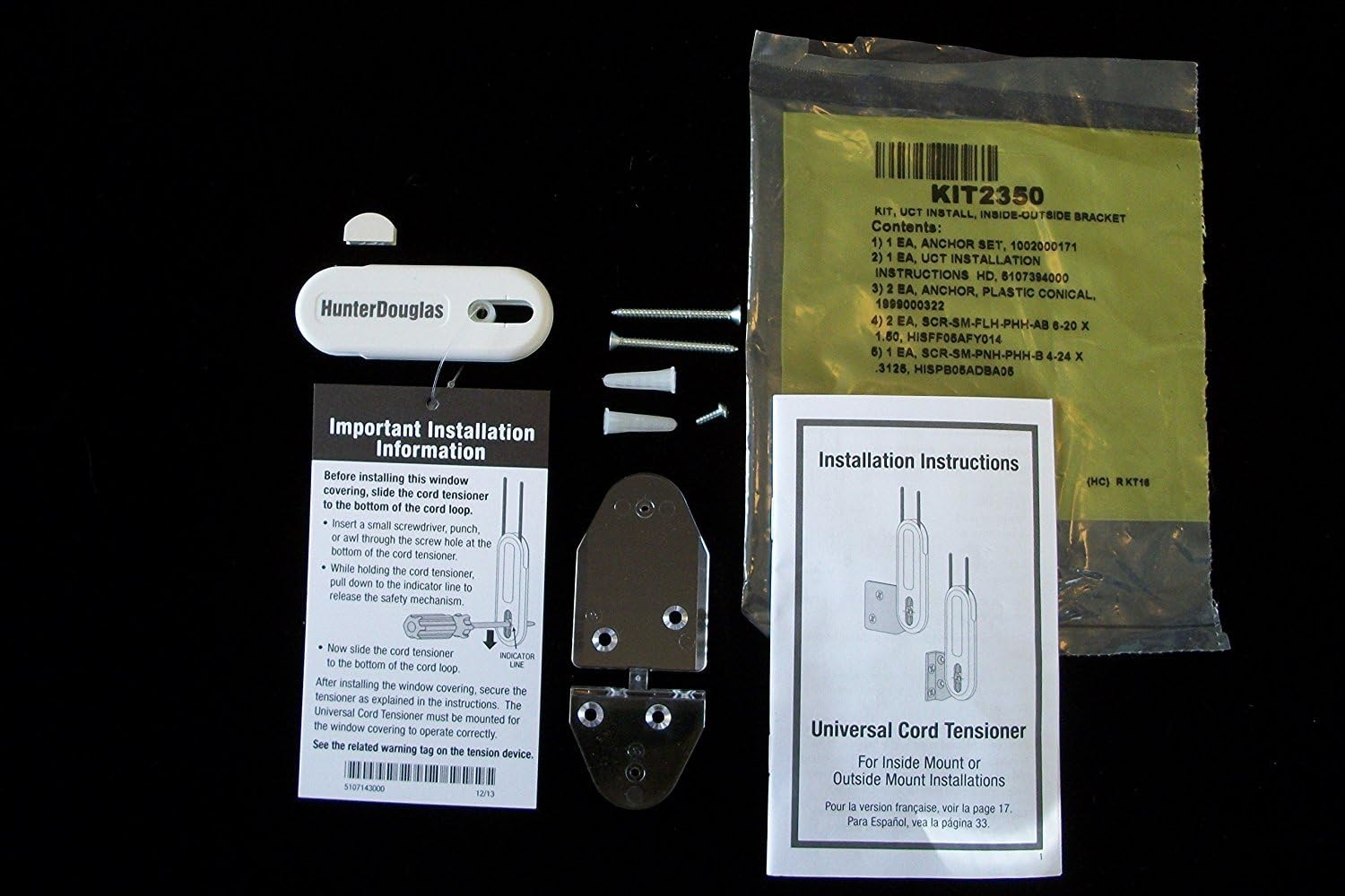 Hunter Douglas Continuous Cord Saftey Hold Down Repair Kit (White Tiara)   price checker   price checker Description Gallery