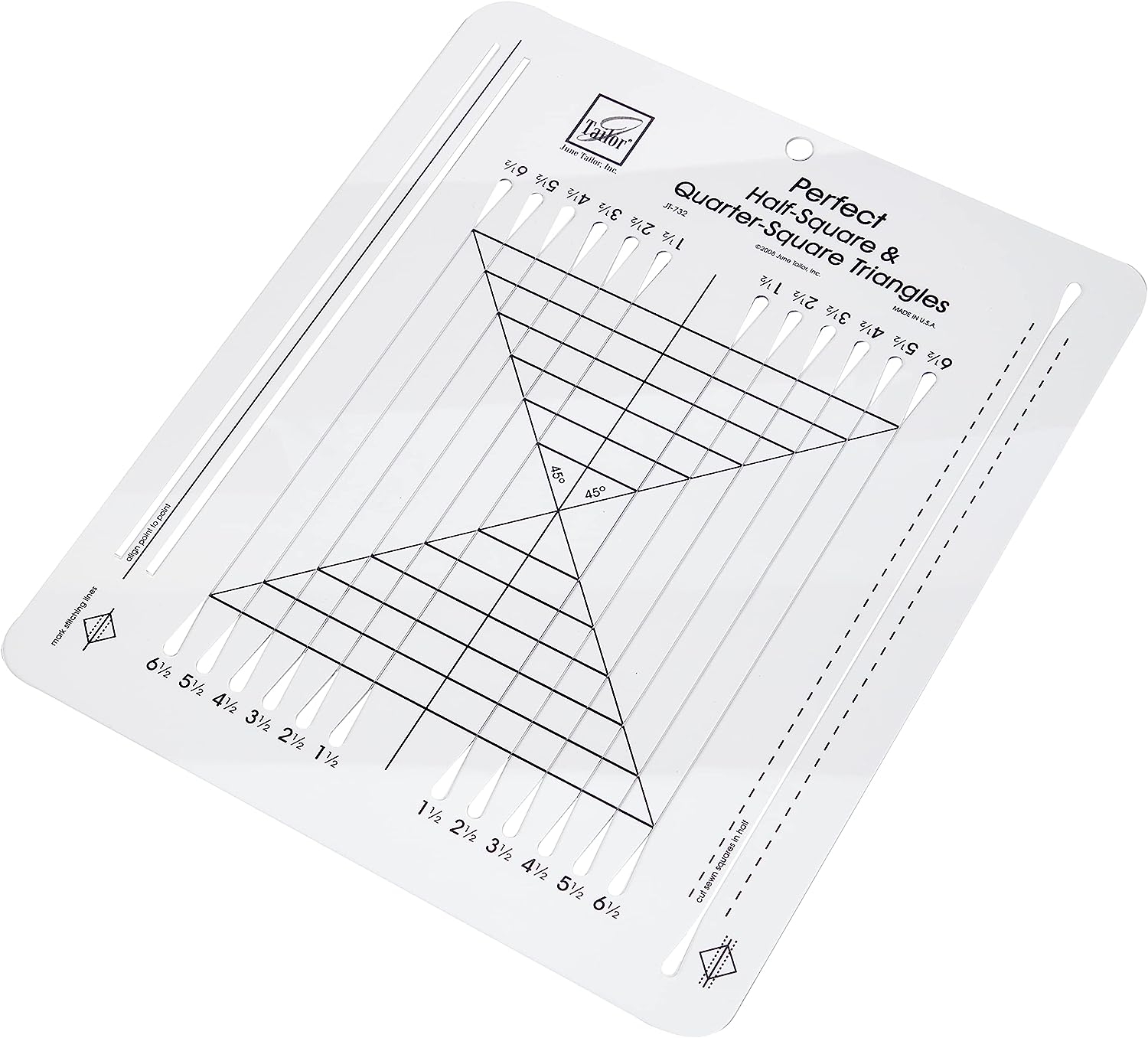 June Tailor 10×12 Perfect Half Square & Quarter Square Triangle Ruler   price checker   price checker Description Gallery