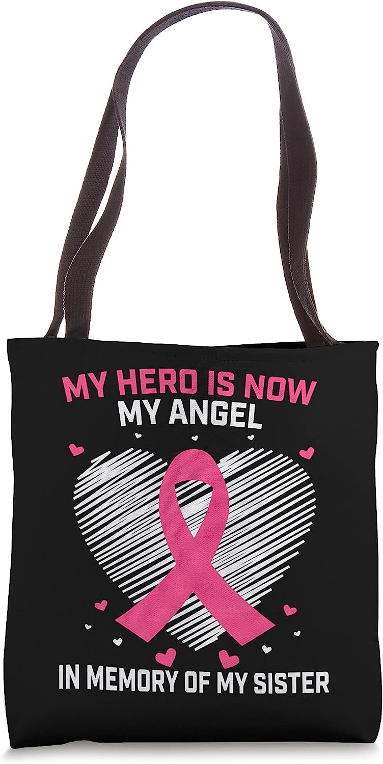 Pink Ribbon In Memory Of My Sister Breast Cancer Awareness Tote Bag   price checker   price checker Description Gallery