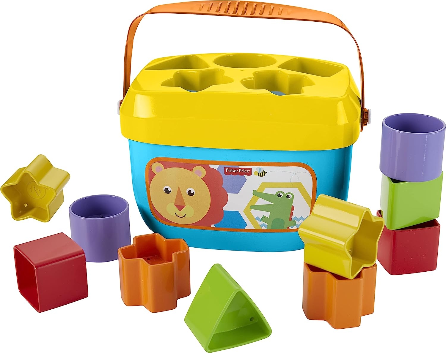 Fisher-Price Stacking Toy Baby’s First Blocks Set of 10 Shapes for Sorting Play for Infants Ages 6+ Months   Import  Single