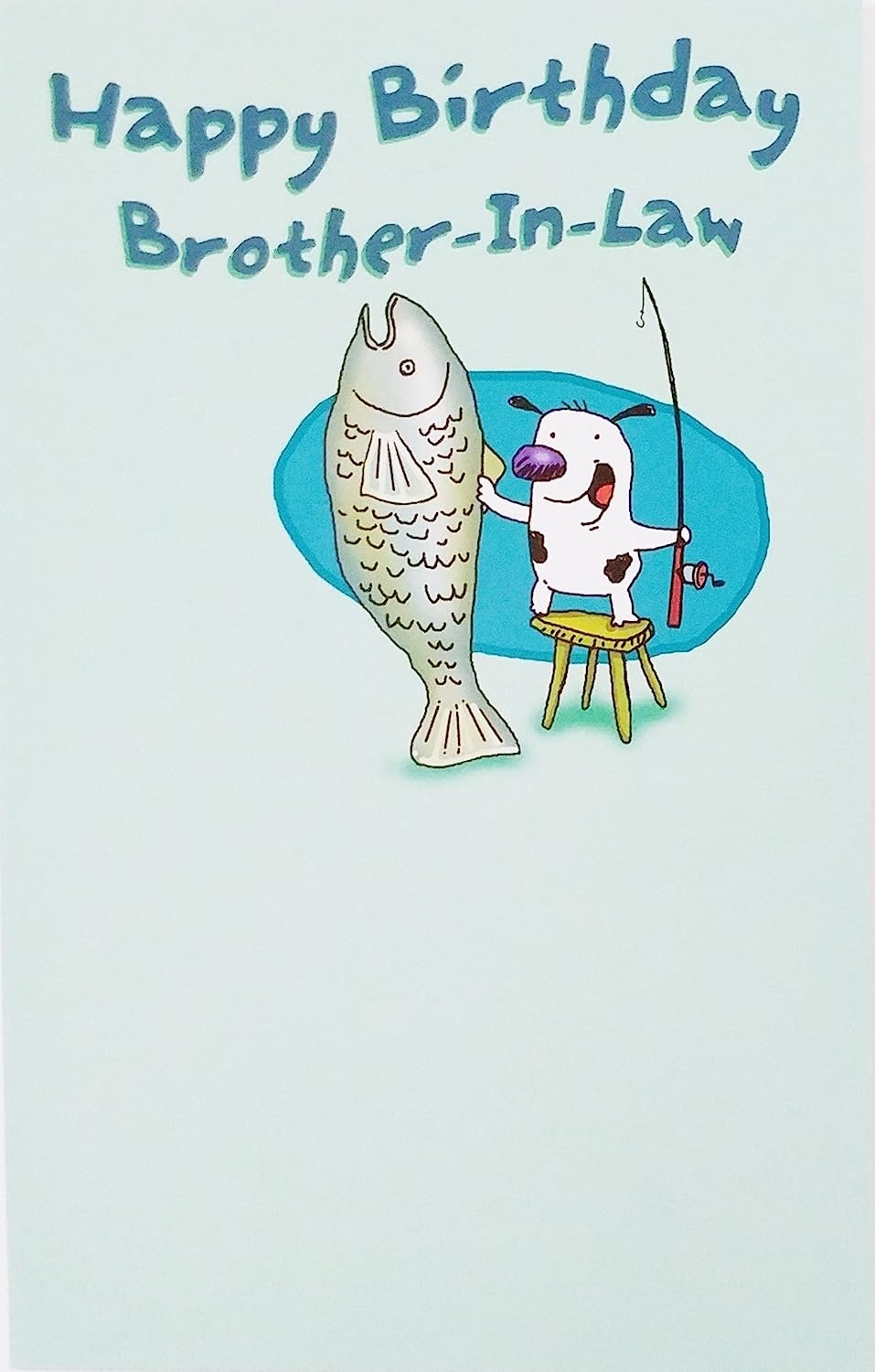 Happy Birthday Brother-in-Law Greeting Card -“May all your fishes come true!” – Funny/Dog Fishing   price checker   price