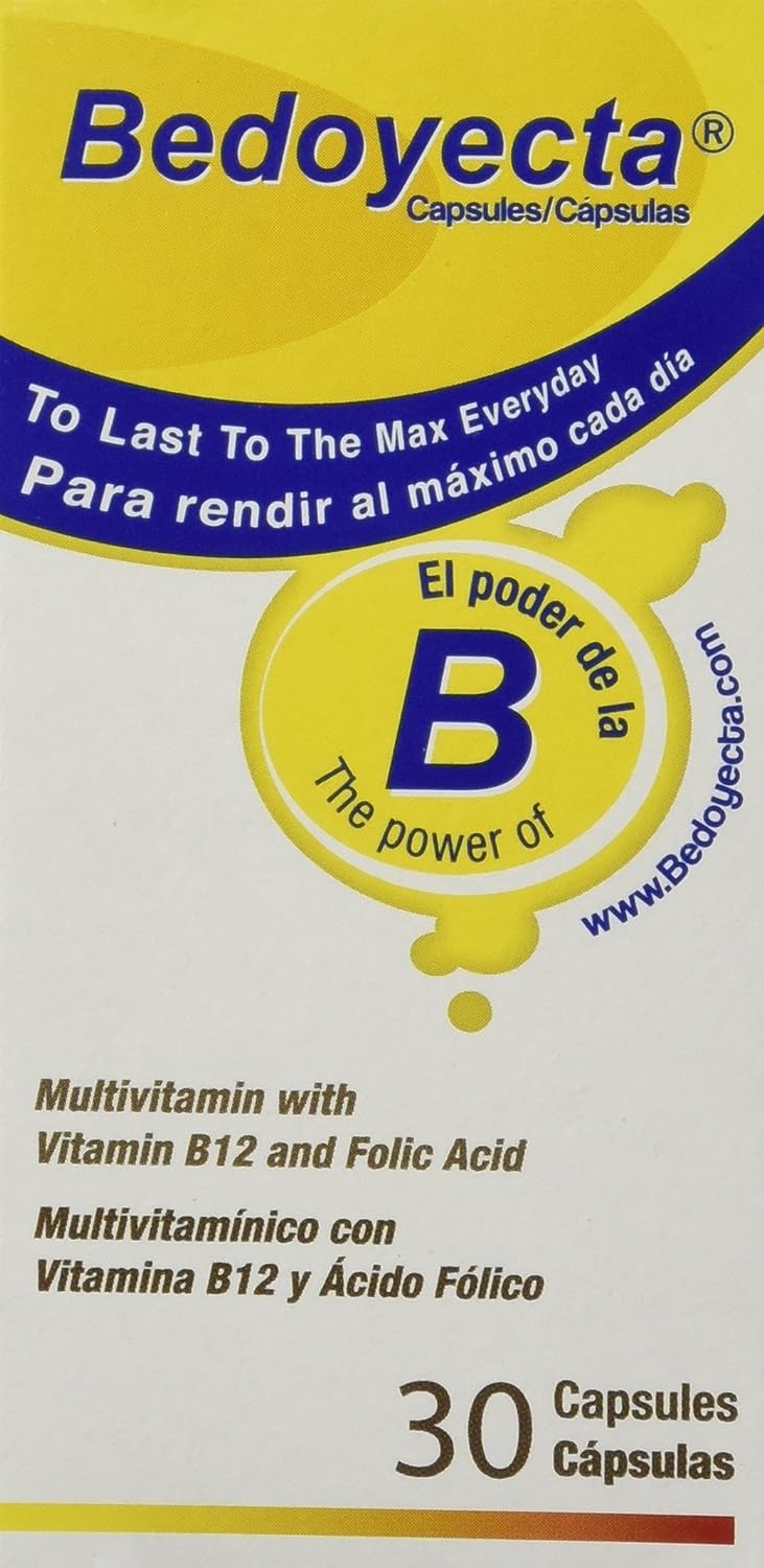 Bedoyecta Multivitamínico contiene hierro, ácido fólico, vitamina C, B1, B2, B9 y B12, 30 unidades   price checker   price