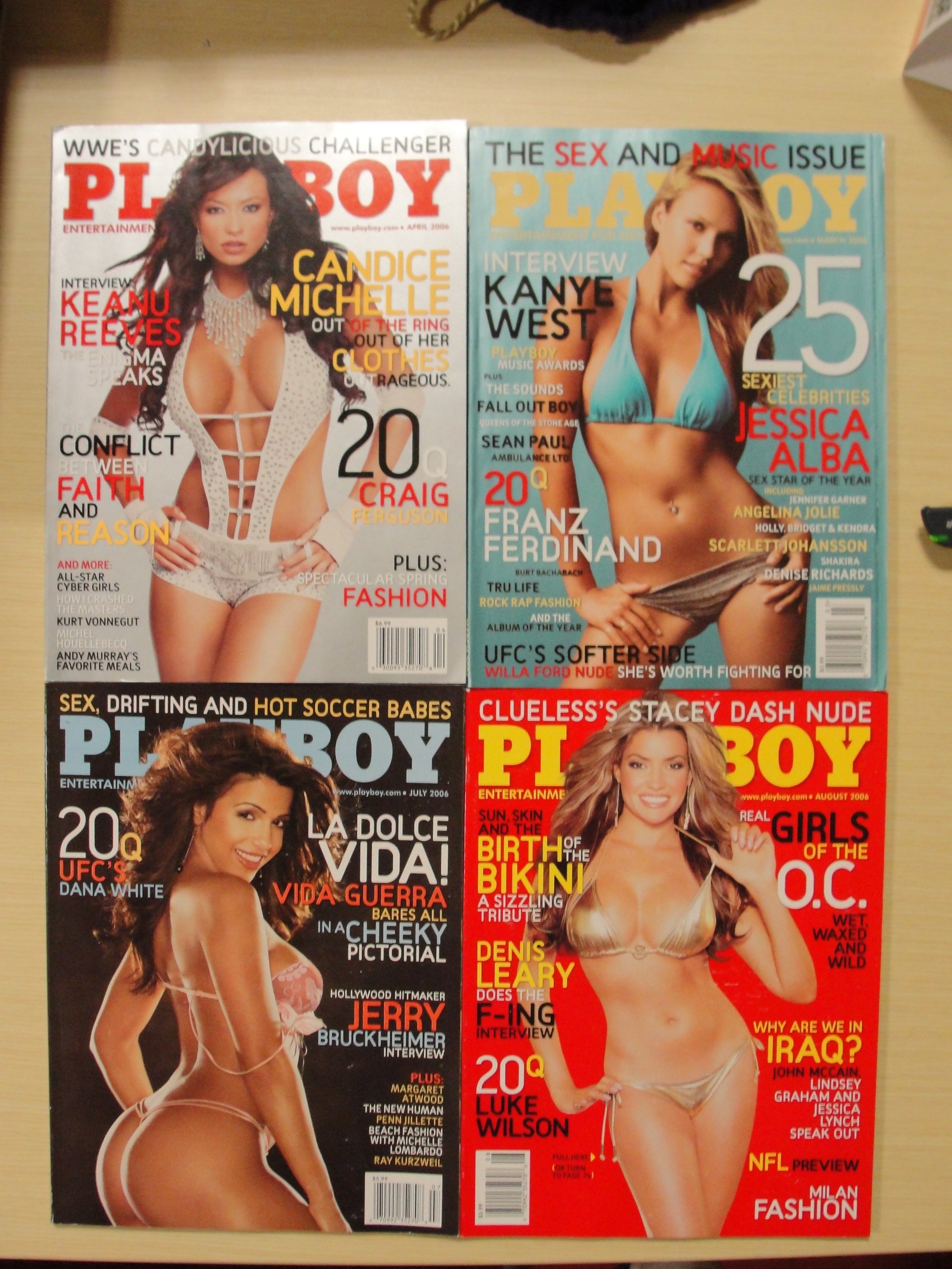 2006 complete year of Playboy, 12 issues. Jessica Alba, Adrianne Curry, Cindy Margolis, Vida Guerra, Kara Monaco, Candice