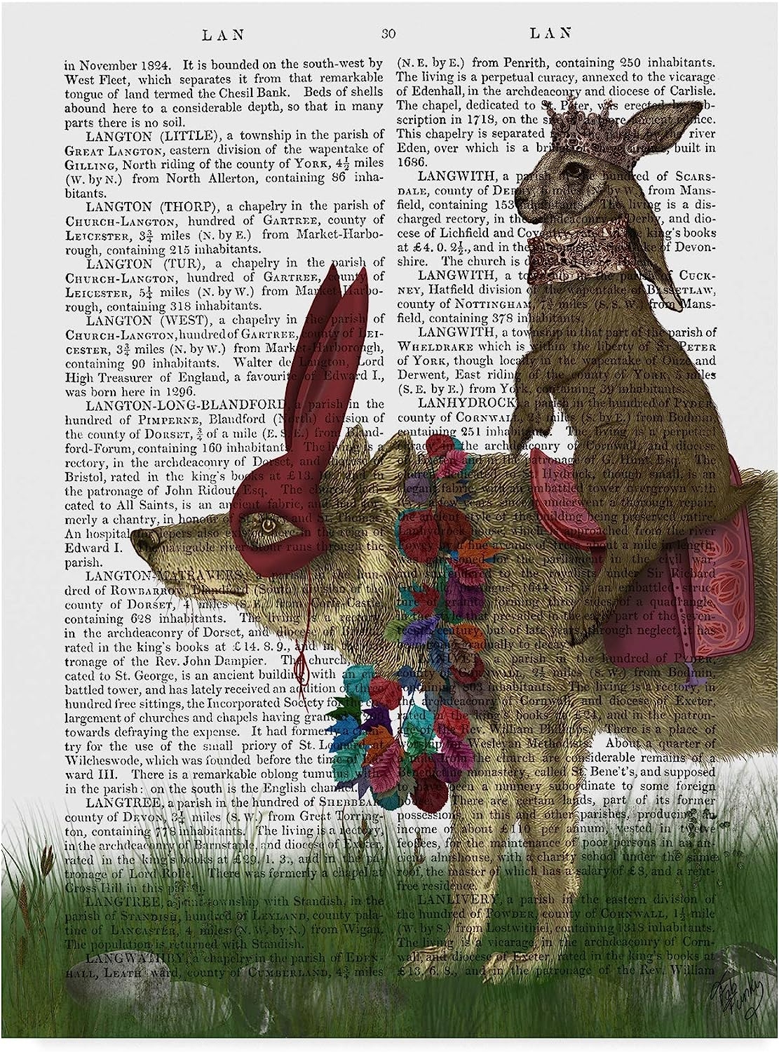 Trademark Fine Art, 24×32-Inch Arrival of The Hare King On Text by Fab Funky   Import  Single ASIN  Import  Multiple ASIN