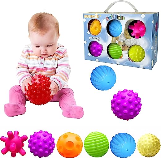 ROHSCE Sensory Balls for Baby Sensory Baby Toys 6 to 12 Months for Toddlers 1-3, Bright Color Textured Multi Soft Ball Gift Sets, Montessori Toys…