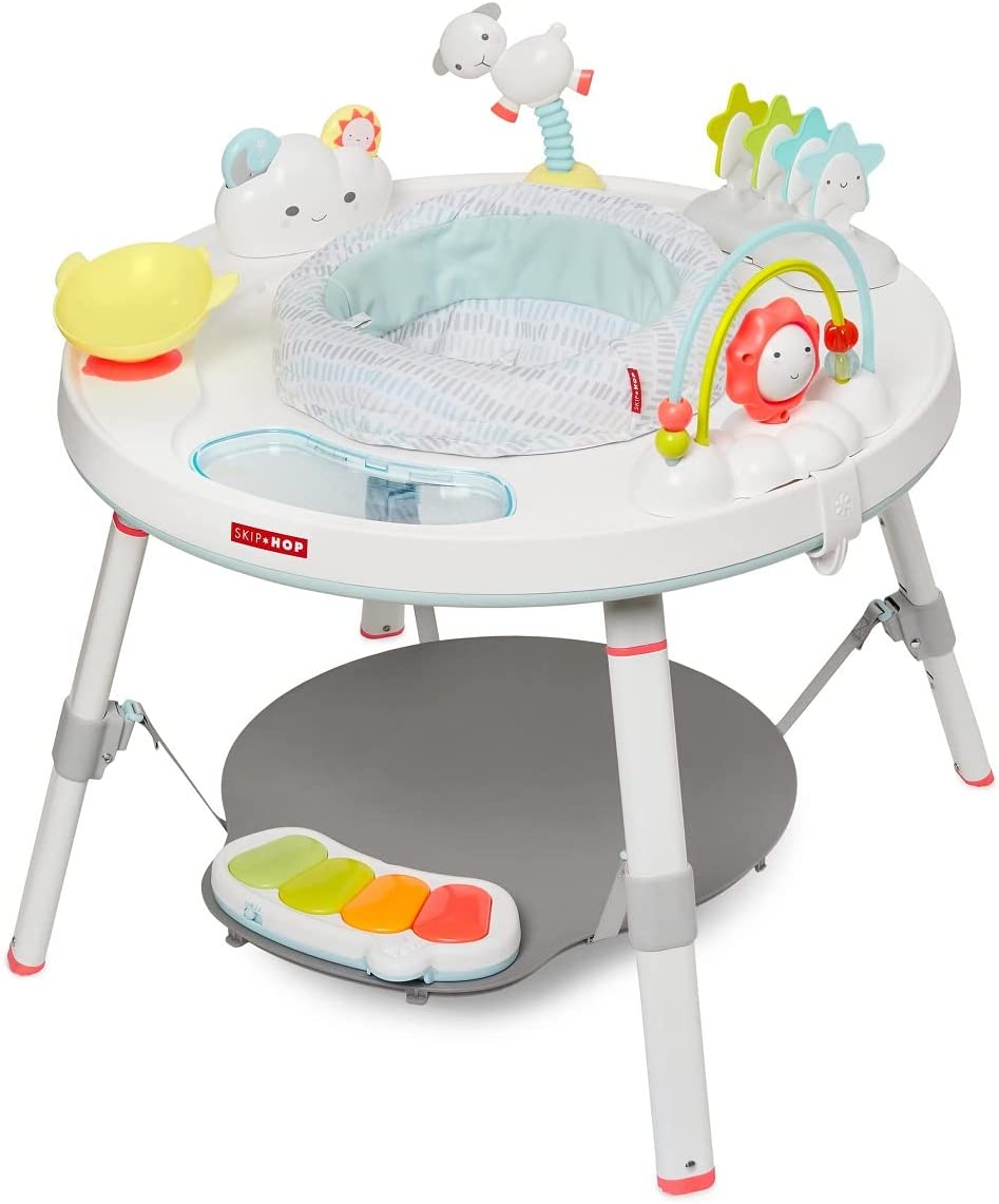 Skip Hop Baby Activity Center: Interactive Play Center with 3-Stage Grow-with-Me Functionality, 4mo+, Silver Lining Cloud