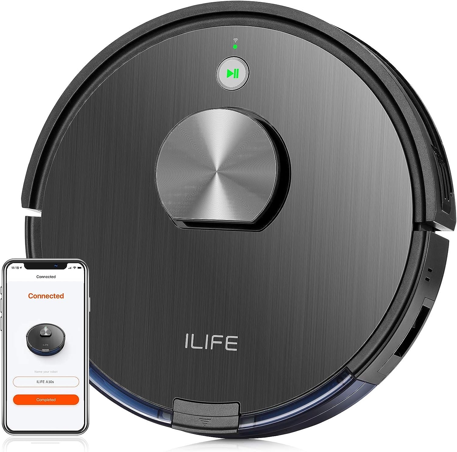 ILIFE A4s Pro Robot Vacuum Cleaner, 2000Pa Max, ElectroWall, Quiet, Automatic Self-Charging Robotic Vacuum Cleaner, Cleans Hard