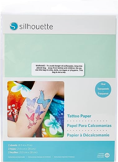 Silhouette America, Inc Temporary Tattoo Paper, 8.5×11 Inches, Basic